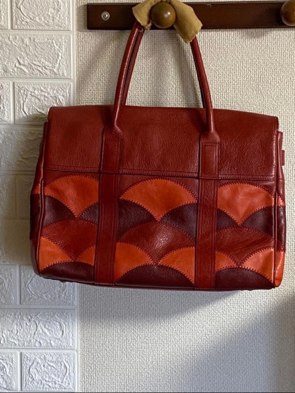 Mulberry Two-Tone Red and Orange Leather Satchel - Picture 2 of 10